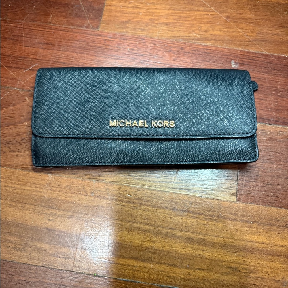 Michael Kors Black Leather Clutch